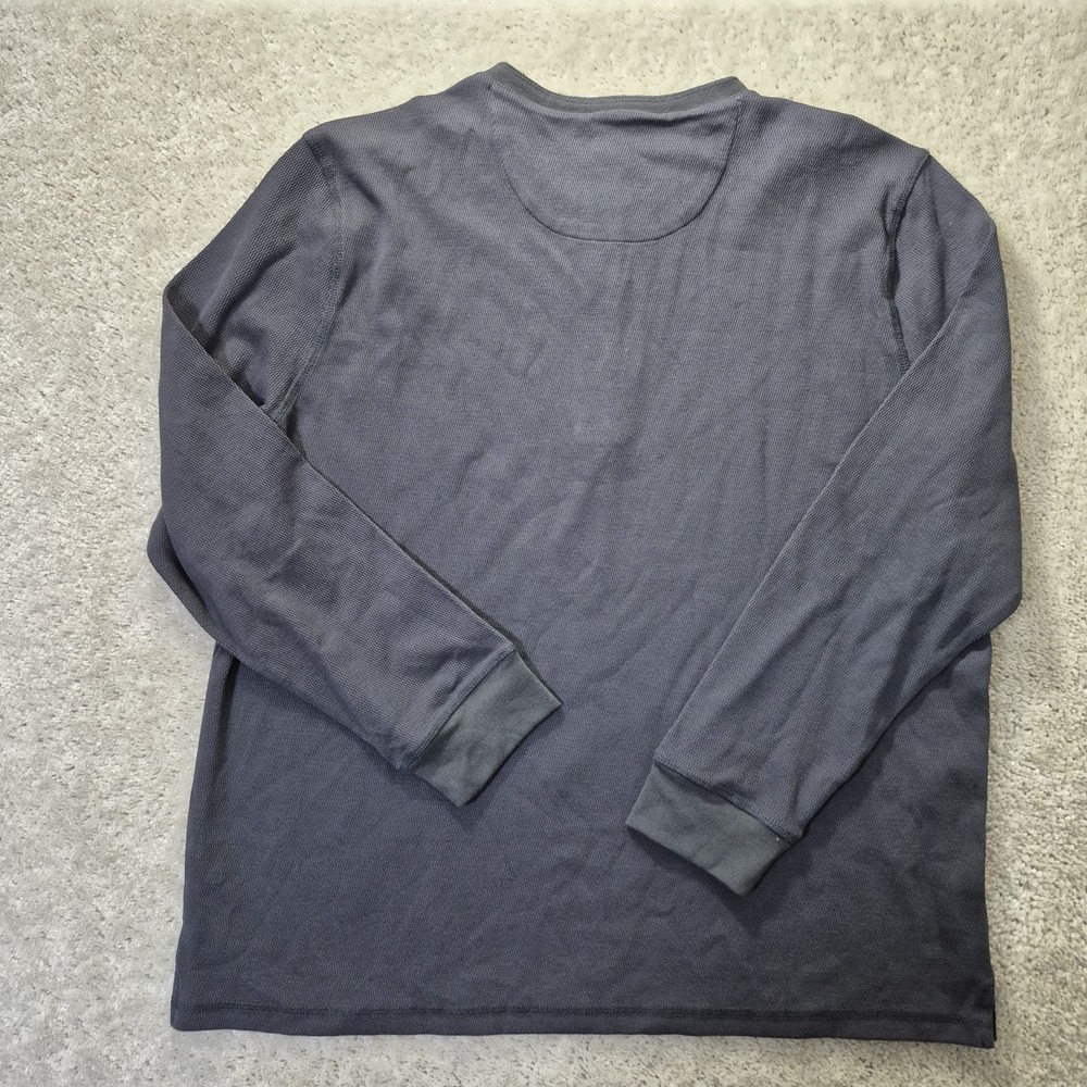 Carbon 2 Cobalt Henley Shirt Mens XL Black Cotton Heavy Preppy Minimal Outdoor - Picture 7 of 7